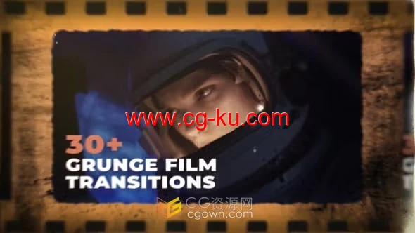 30+杂乱做旧复古电影胶片过渡FIlm Grunge Transitions-AE模板的图片1