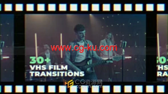 30+ 电影 VHS 转场FIlm VHS Transitions-AE模板的图片1