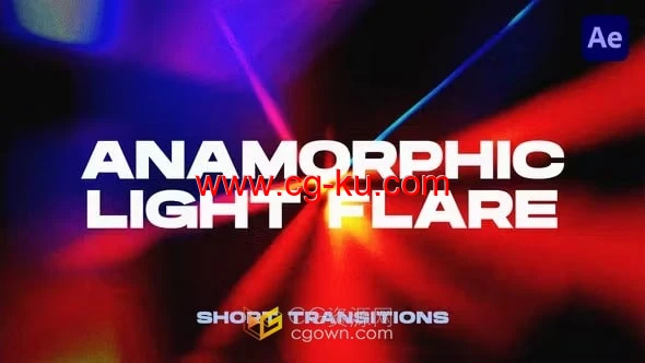 15种变形光斑过渡Anamorphic Light Flare Transitions-AE模板的图片1
