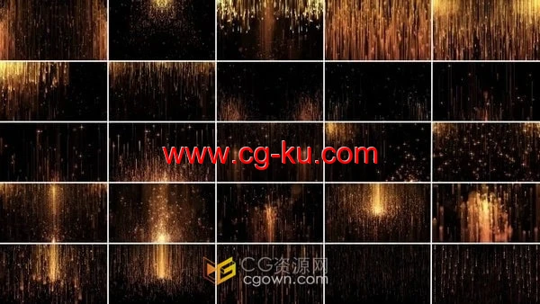 26种金色粒子光线豪华晚会颁奖背景动画-AE模板的图片1