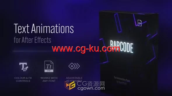 32种快速闪烁发光条码文本动画预设-AE与PR模板的图片1