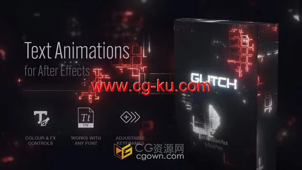 毛刺故障效果32个文本动画预设-AE与PR模板的图片1