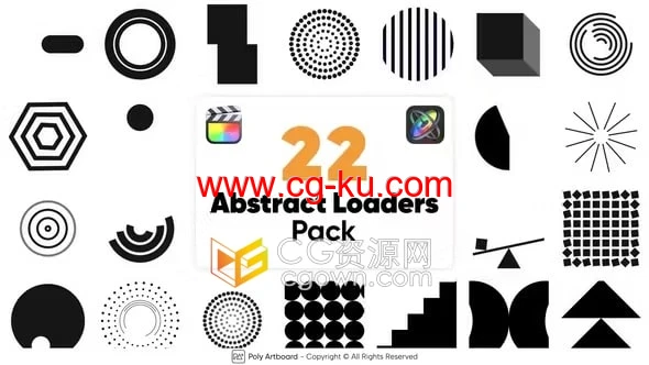 FCPX插件22种抽象加载器图形动画Abstract Loaders Pack的图片1