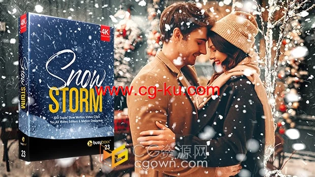 4K分辨率视频素材-100组冬季下雪场景雪花飞舞粒子特效4K视频素材的图片2