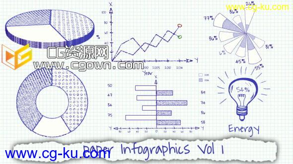 本文信息图表 素描线条纸 教育学校 Videohive Paper Infographics Vol 1 AE模板的图片1