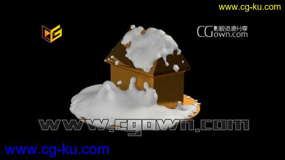 Cinema 4D积雪效果预设文件Let it snow 快速制作一场下雪效果的图片1