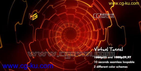 未来虚拟隧道动态图形背景全高清视频素材 Virtual Tunnel 2845588的图片1