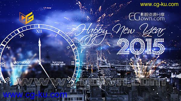 AE模板-优雅现代都市夜晚的气氛庆祝除夕2015新年快乐倒计时工程的图片1