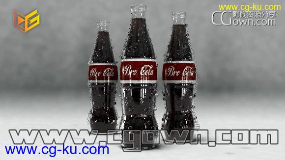 C4D教程 使用MoGraph克隆制作逼真可乐瓶的冷凝渲染教程的图片1