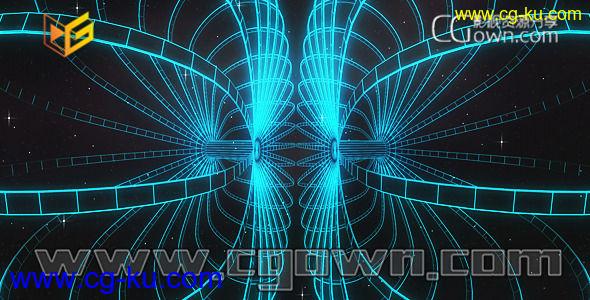 VJ素材 HD全高清视频素材 科技条形旋转LED大屏幕视觉效果的图片1