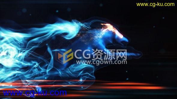 火焰粒子标志片头AE模板 奔跑狮子狼魔力粒子LOGO开场动画  免费下载的图片1