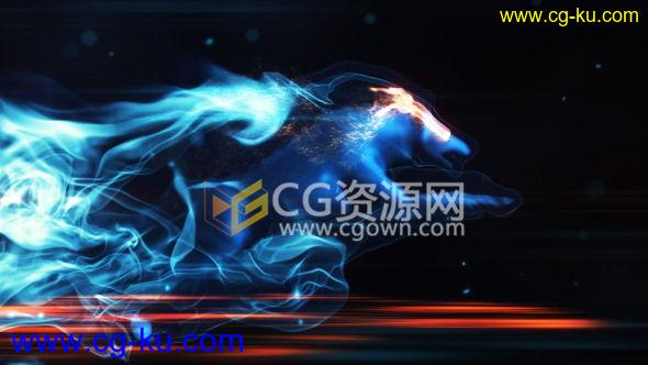 火焰粒子标志片头AE模板 奔跑狮子狼魔力粒子LOGO开场动画  免费下载的图片1