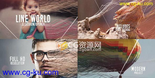 创意图片粒子线条生长AE模板 艺术展示图片片头视频开场 免费下载的图片1