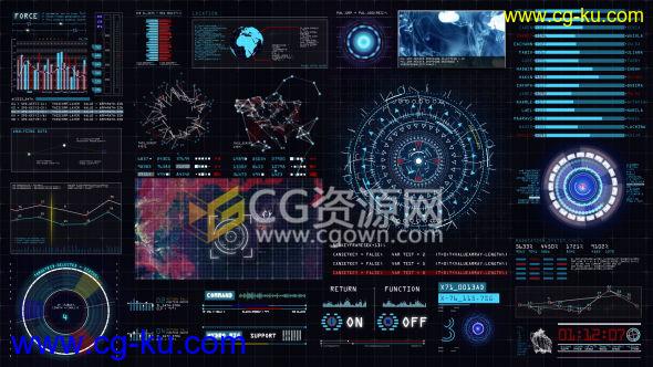 25个高科技HUD元素动画界面AE模板 使用形状图层制作效果动画 免费下载的图片1