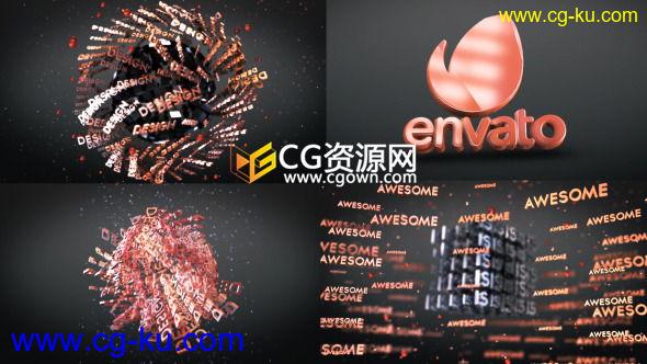 3D文字形状演绎标志片头AE模板 E3D制作三维标题LOGO动画 免费下载的图片1