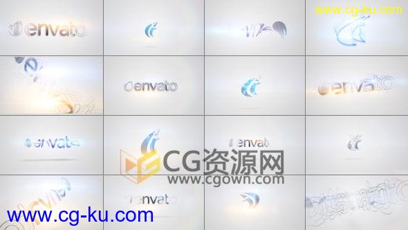 20组标志动画工程AE模板 明亮金光闪闪旋转LOGO片头 免费下载的图片1