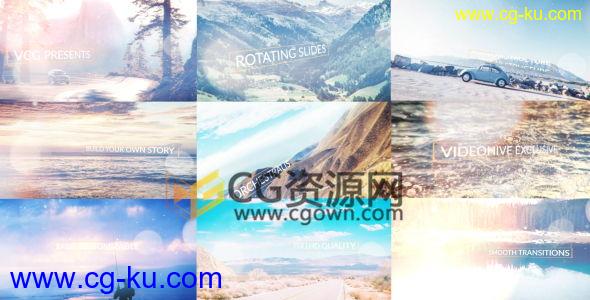 3D动感图形旋转翻转场动画AE模板 三维透视照片企业宣传视频 免费下载的图片1
