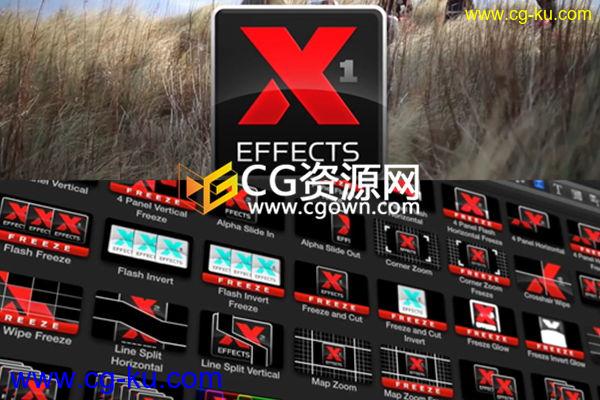 FCPX转场插件-XEffects Tech 44种折叠分屏擦除RGB分色动态转场效果 免费下载的图片1