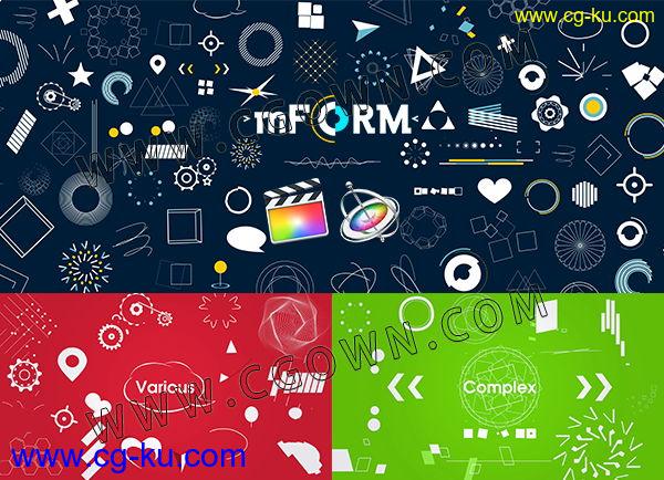 FCPX插件150种MG动态动画图形元素Form插件+渲染好带通道视频素材的图片1