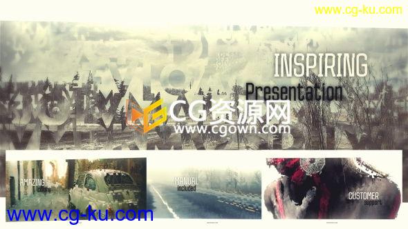 创意图文宣传片头AE模板 现代化婚礼相册鼓舞人心演讲企业视频 免费下载的图片1