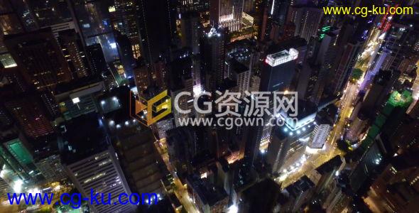 鸟瞰俯视实拍繁华城市楼房夜景影片 实拍视频素材 免费下载的图片1