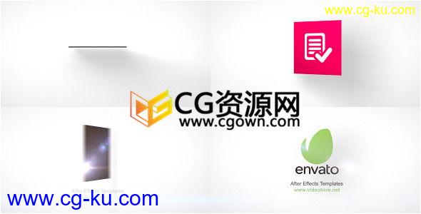 两种简单翻转标志展示LOGO动画明亮简约就是好 AE模板的图片1