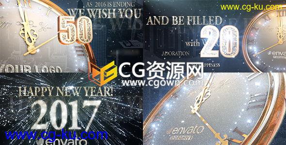 庆祝圣诞元旦倒计时3D时钟闪闪发光三维数字动画效果 AE模板的图片1