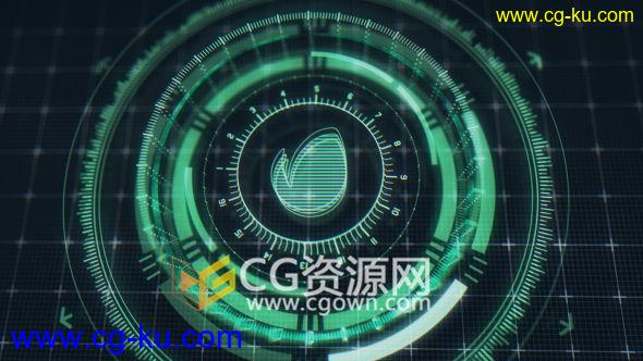 3D高科技全息图数字网格显示标志LOGO片头特效动画效果 AE模板的图片1
