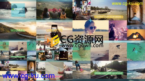 AE模板多张图片同时展示企业动感时尚现代宣传视频动画 免费下载的图片1