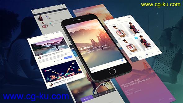 AE模板iPhone手机移动APP应用程序UI界面设计效果演示视频 免费下载的图片1