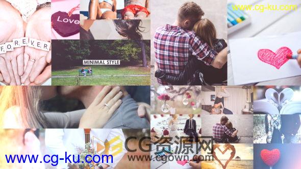 AE模板Love相册视频分屏画面浪漫情人婚礼照片动画效果 免费下载的图片1