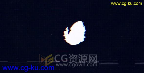 AE模板科技感数码信号损坏毛刺特效标志动画LOGO片头 免费下载的图片1