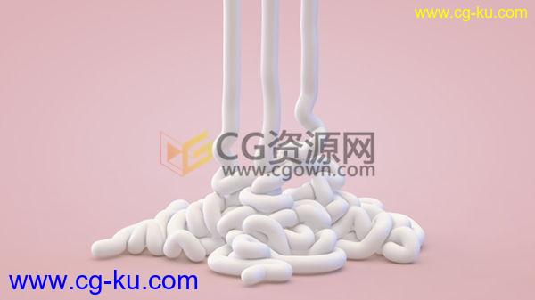 C4D教程使用柔体动力学模拟奶油条状流体动画效果 Cinema4D免费教学的图片1