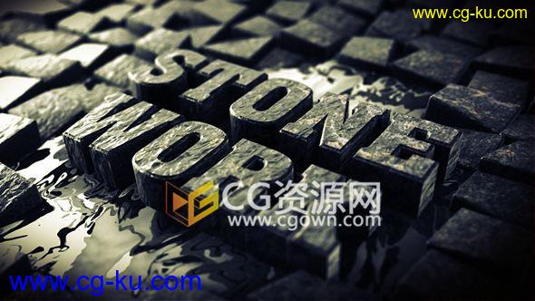 AE模板E3D工程三维水泥地石头文字标题开场片头动画 免费下载的图片1