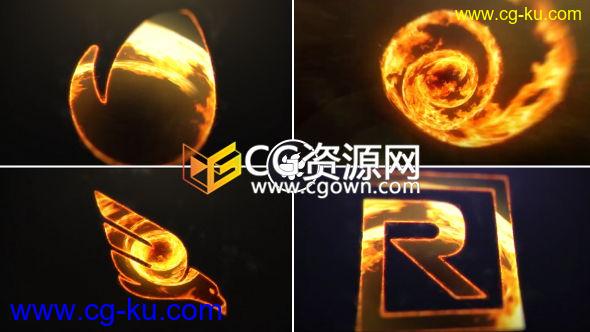 AE模板火焰漩涡燃烧演绎标志LOGO片头动画工程文件 免费下载的图片1