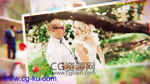 AE模板婚礼相册制作工程浪漫婚宴照片展示视频效果 免费下载的图片1