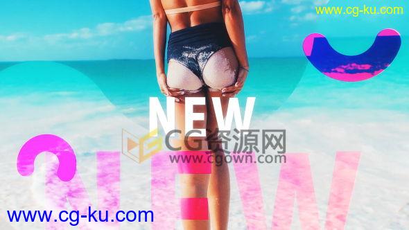 AE模板夏天时尚片头视频图文滑动切换动画效果工程 免费下载的图片1