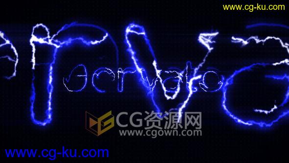 AE模板闪电蓝火焰电流特效标志演绎LOGO片头动画 免费下载的图片1