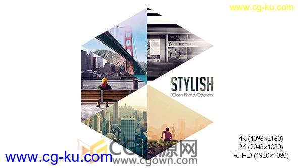 AE模板多种排版设计图形遮罩拼贴图片展示LOGO动画片头 免费下载的图片1