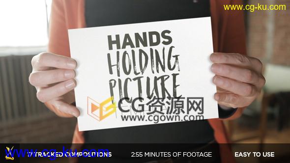 AE模板实拍手持图片或二维码微信社交宣传视频制作 免费下载的图片1
