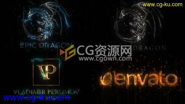 AE模板SABER制作标志片头工程金色电流游戏LOGO动画效果 免费下载的图片1