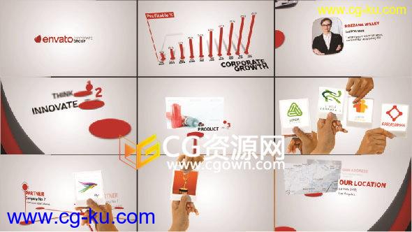AE模板企业宣传手势触摸点击公司产品展示分析动画制作工程 免费下载的图片1