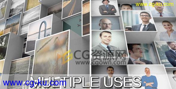 AE模板3D马赛克立方体展示企业人物宣传标志LOGO片头 免费下载的图片1
