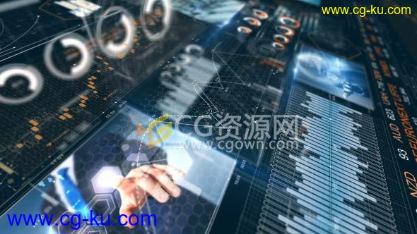 AE模板融资企业揭幕战片头制作工程与HUD图形动画元素包的图片1