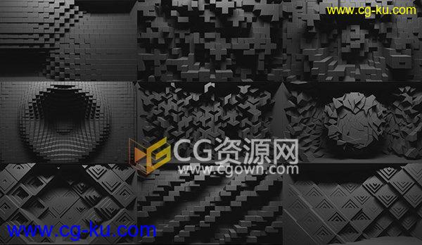 VJ视频素材 黑酷3D立体蜂巢效应图形动画效果1080P分辨率的图片1