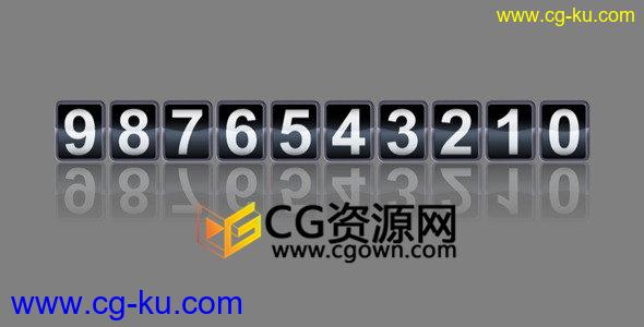 AE模板模拟10位计数器像机场航班数字滚动旋转效果 免费下载的图片1