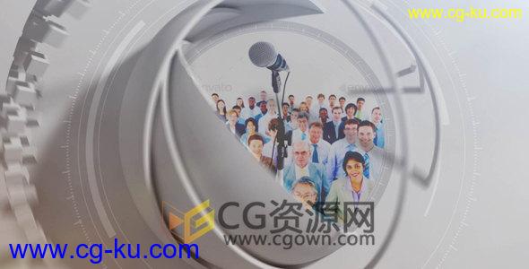 AE模板3D球形切割旋转动画演绎公司标志LOGO动画片头 免费下载的图片1