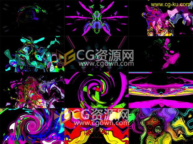 下载VJ素材抽象多彩油画液体霓虹漩涡炫酷视频动画的图片1