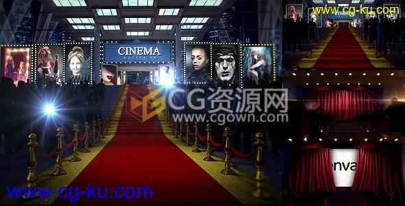 颁奖仪式走红地毯舞台庆典片头AE模板可替换照片标志的图片1
