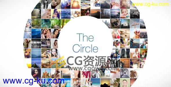 圆形拼贴照片墙展示图片视频宣传片头动画工程AE模板的图片1